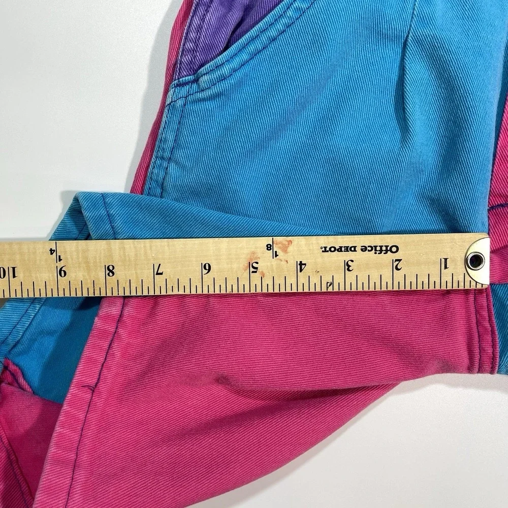 Vintage 90s Blue Attitude Multicolor Overalls Kids Size 10